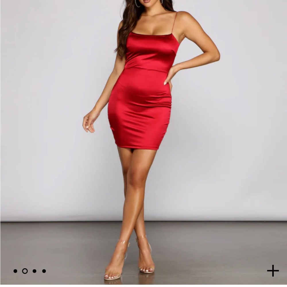 Red satin dress- Windsor